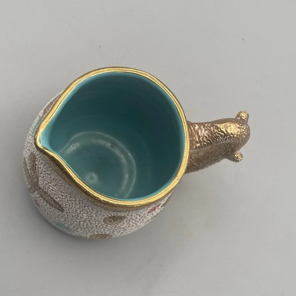 1960s Fratelli Fanciullacci Lava Pebble Glaze Italian Pottery Creamer Small Jug